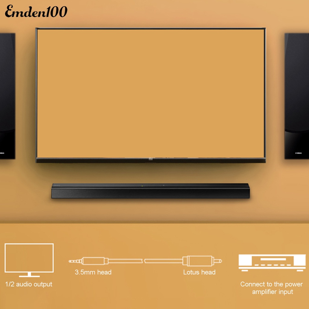 EMDEN Dây Cáp Âm Thanh 3.5mm Sang rca Cho tv xiaomi mi 12