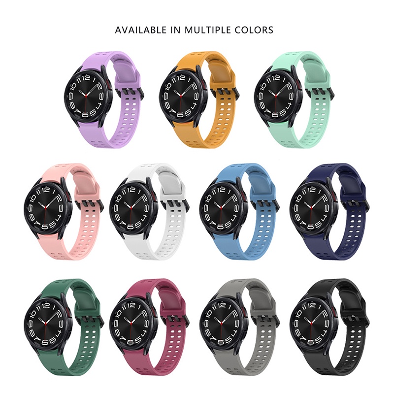 Dây Đeo Silicon Thoáng Khí 20mm 45mm 40 / 44mm Cho Đồng Hồ Thông Minh samsung galaxy watch 6 classic 43 / 47mm 40 / 44mm