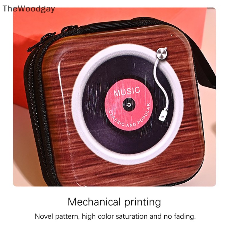 Thewoodgay thời trang sáng tạo thiếc dây kéo ví đựng tiền xu cầm tay hộp đựng chìa khóa nhỏ cổ điển hộp tai nghe cá nhân hóa băng túi máy ảnh en