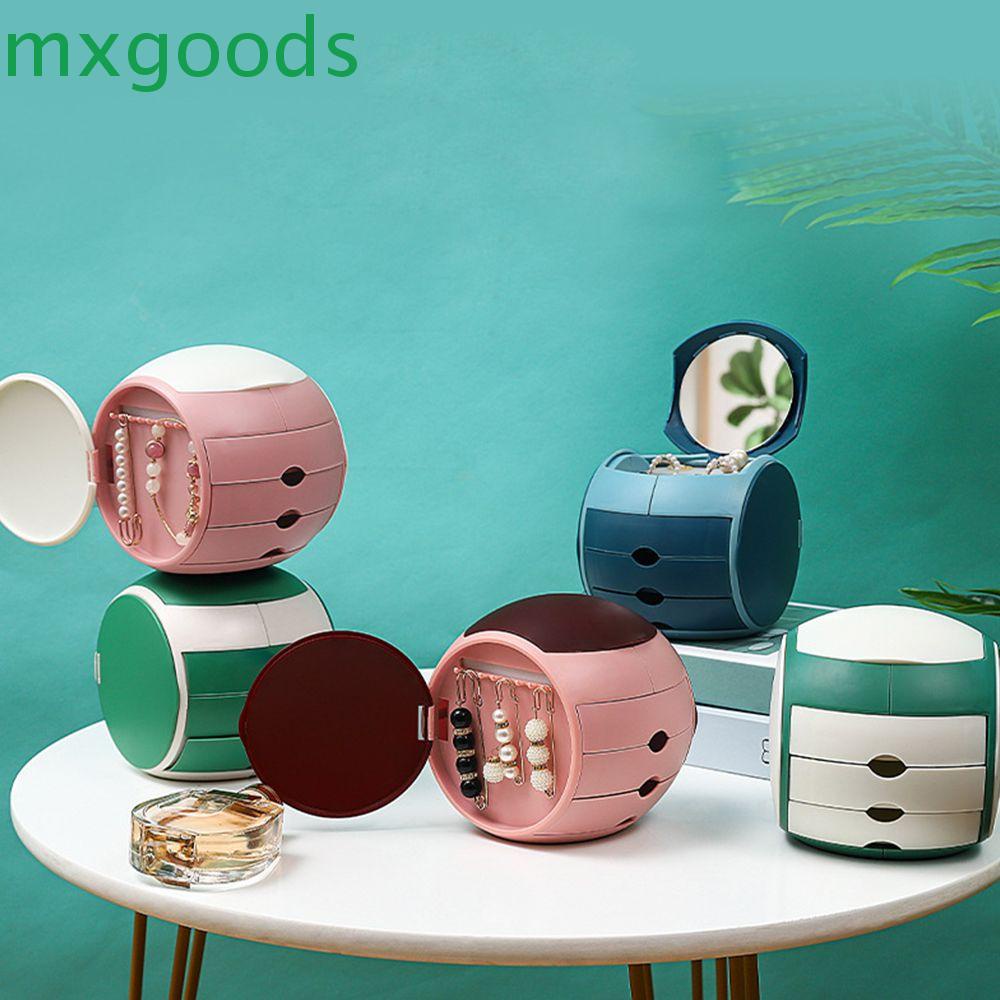 Mxgoods loại ngăn kéo hộp đựng đồ trang sức cô gái ngọt ngào quả bóng tròn hộp đựng đồ trang sức màu rắn hiển thị bông tai hộp đựng đồ