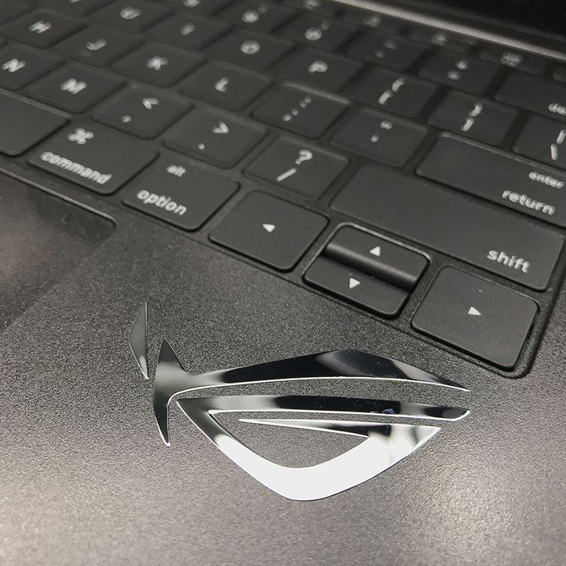 Hot player country rog hình dán trang trí máy tính xách tay ultra-thin silver-plated mirror metal sticker gaming belief blessing