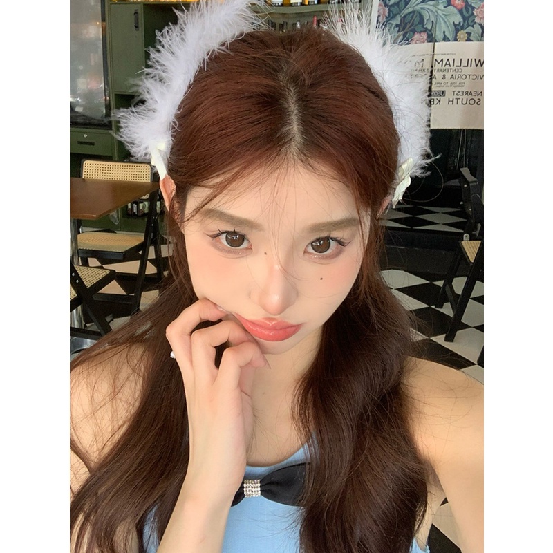 1 cái fairy beautiful feather kẹp tóc cưới kẹp bên tóc mũ cho cô gái mát mẻ ngọt ngào