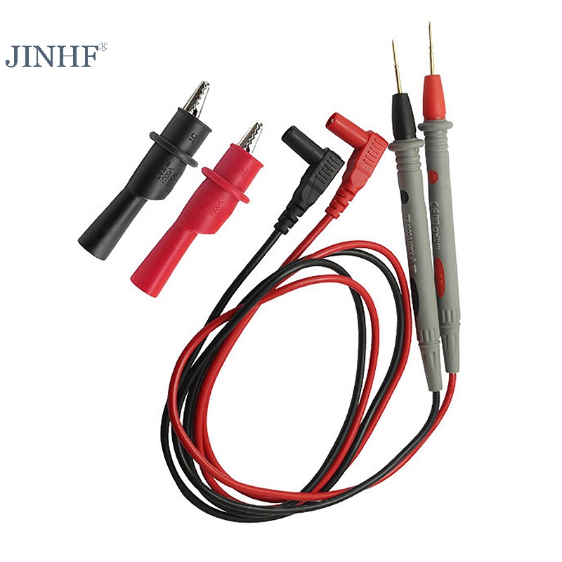 Jinhf 2 cái / bộ dây silicone vàng-tấm đầu dò đầu dò kiểm tra chì pin đồng hồ vạn năng kỹ thuật số đa năng máy đo chì đầu dò dây cáp bút nóng