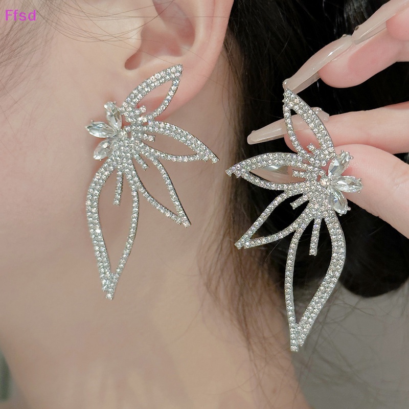 Bông tai LUIMO hình hoa đính đá zircon thời trang cho nữ