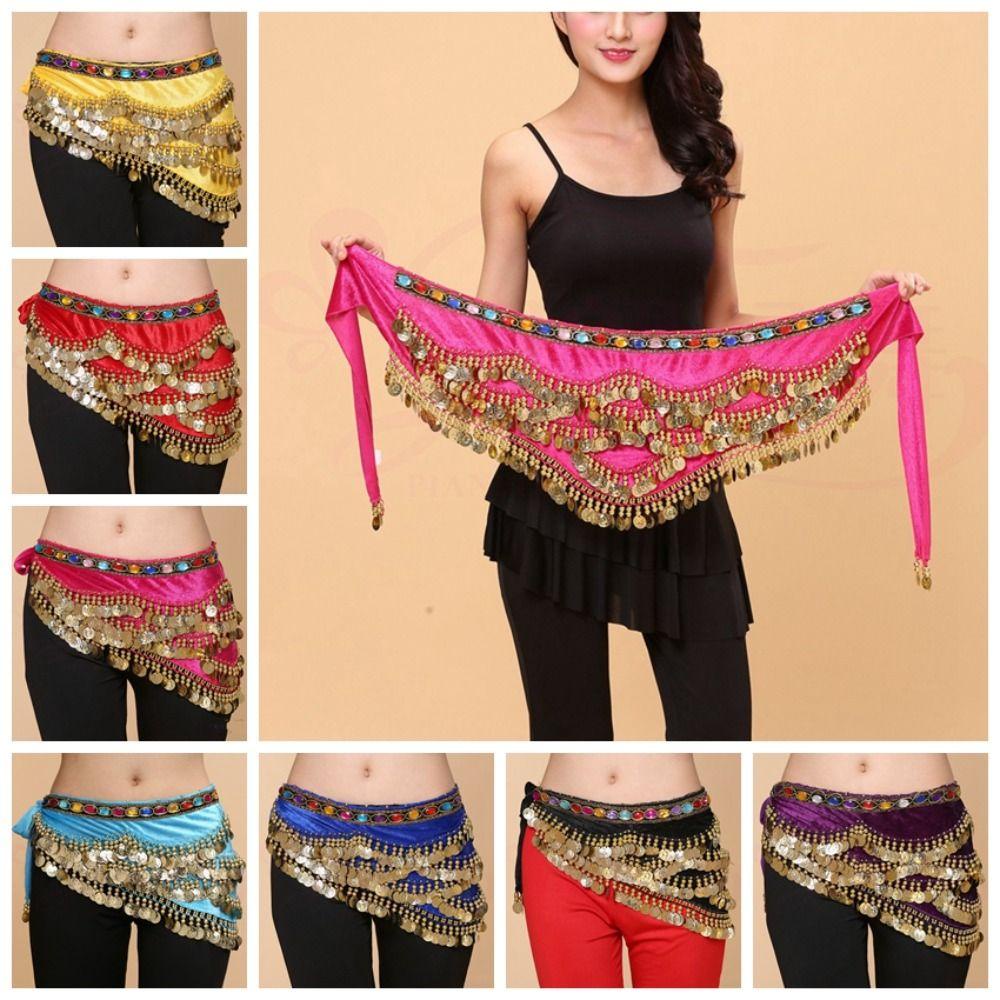 Mxfashionestore belly dance belt, rhinestone sequins belly dance scarf, sweet waist chain wrap đầy màu sắc tua bellydance