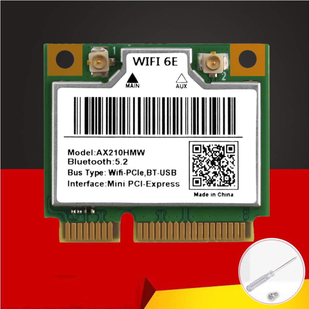 WiFi MỚI 6E AX210HMW Mini PCIE Thẻ Wifi Cho Intel AX210 5374Mbps Bluetooth5.2 802.11ax 2.4G / 5G / 6