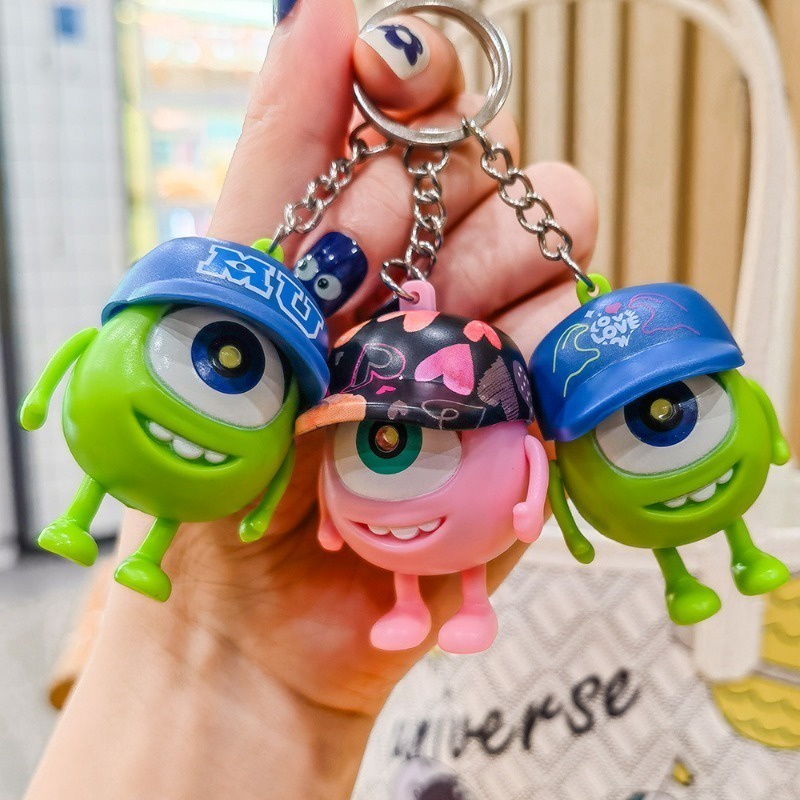 Tiktok giọng nói âm thanh sáng tạo i love you big eyes monster doll mặt dây chuyền móc khóa cặp đôi led phát sáng móc khóa