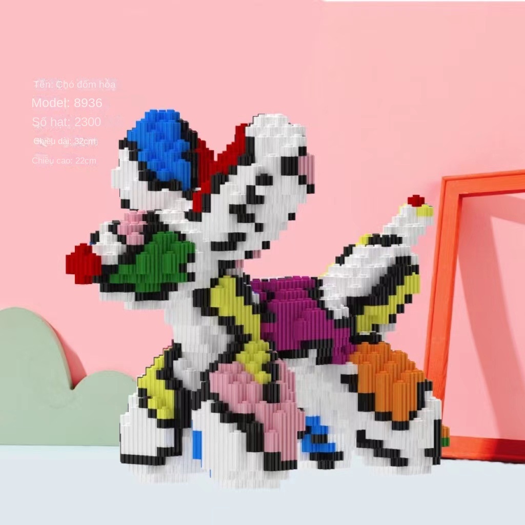 Bộ Đồ Chơi Lắp Ráp Hình Chú Chó Thổi Bong Bóng Dễ Thương Cho Người Lớn Và Trẻ Em