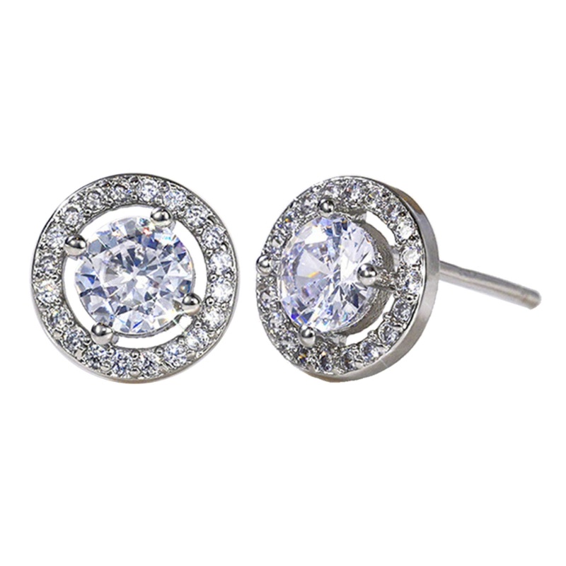 Đôi Khuyên Tai Hình Hoa / Trái Tim Đính Đá Thời Trang Cho Nam Nữ