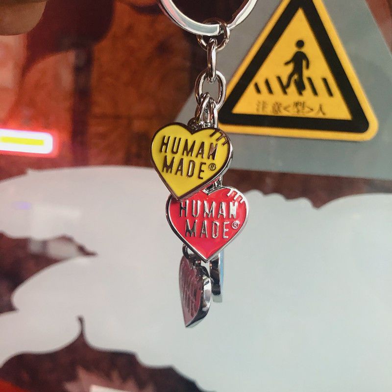 Móc Khóa Hình Trái Tim Năm Màu Sắc Có Khắc Chữ HUMAN MADE Five Colorss Huang Zitao Phong Cách nigo