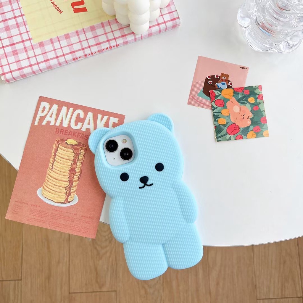 Ốp Điện Thoại Silicone Mềm Hình Gấu 3D Cho iPhone 14 Pro Max 13 Pro Max 12 Pro Max 11 Pro Max XR Xs Max 7 8 Plus SE 2020 SE 2022