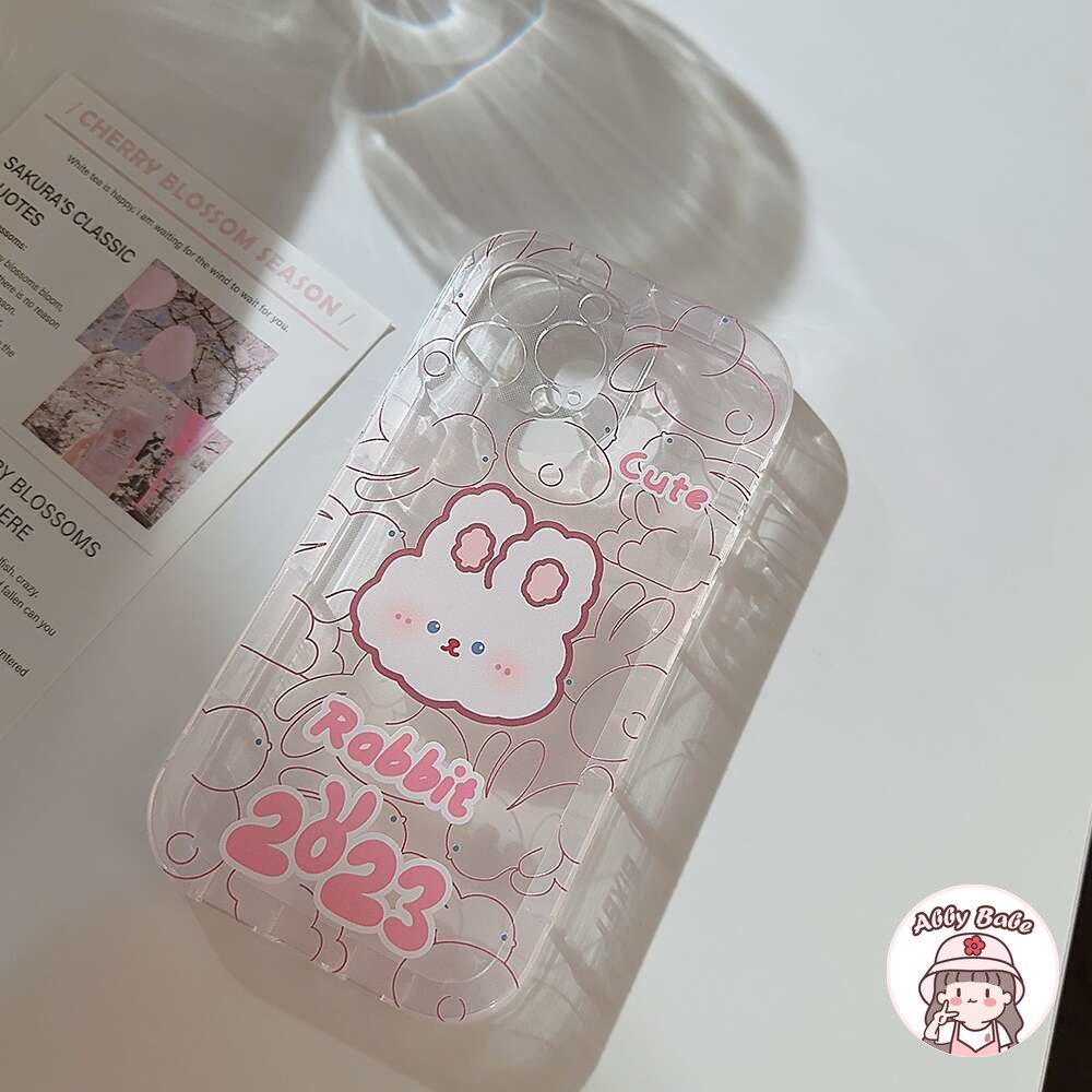 Ốp Điện Thoại TPU Mềm Trong Suốt Chống Bụi Bẩn In Hình Thỏ Hoạt Hình Dễ Thương Cho IPhone 14 Pro Max 13 12 11 Pro Max