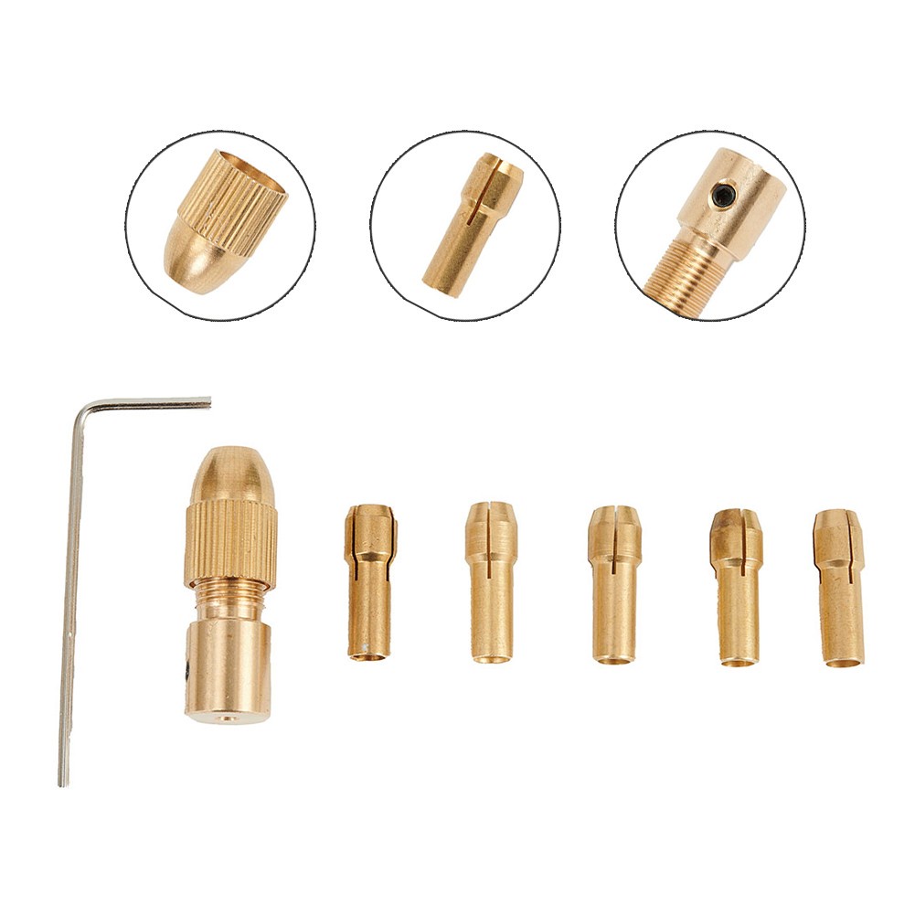 7 Đầu Kẹp Mũi Khoan Bằng Đồng 0.5-3mm