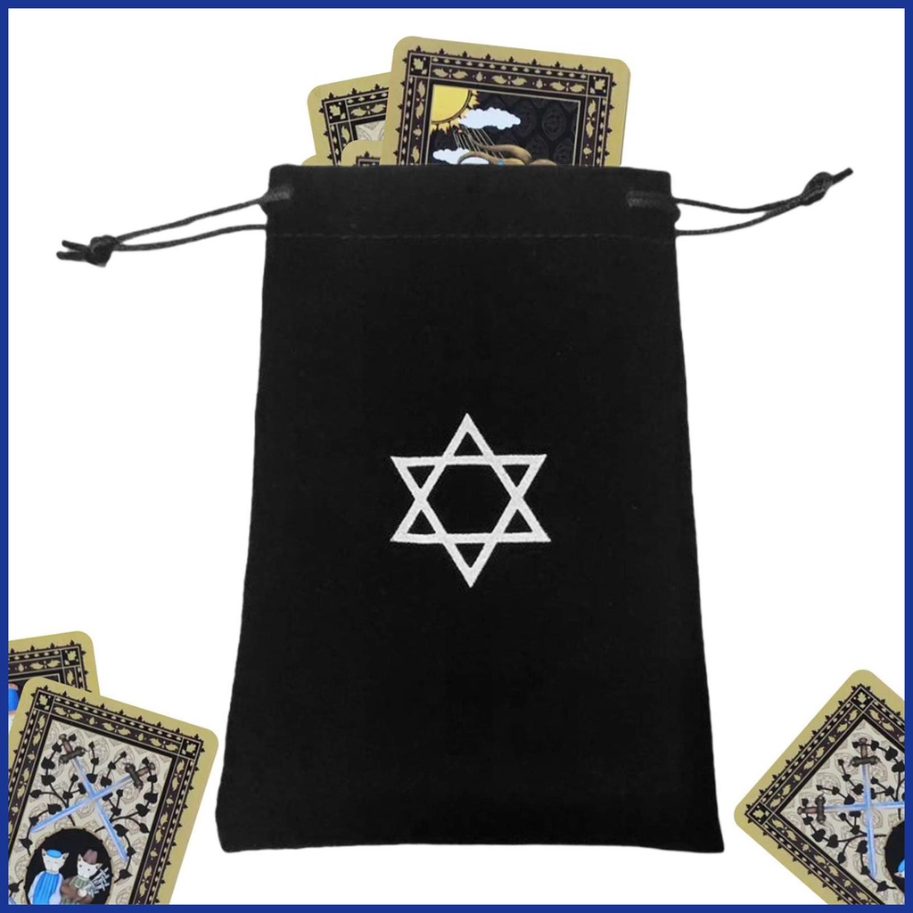 Túi Đựng Thẻ Bài Tarot Bằng Nhung Dày Dặn In Họa Tiết Hexagram