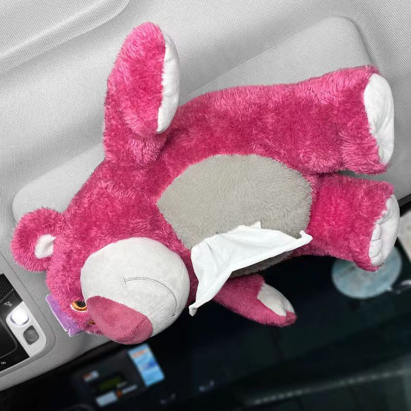 Hộp Đựng Khăn Giấy Hình Gấu Bông Hoạt Hình Dễ Thương Treo Xe Hơi