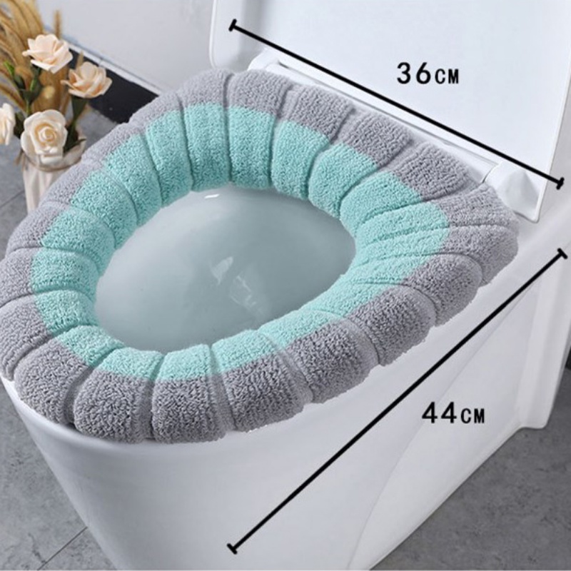 Đệm Lót Bồn Cầu Mềm Mại Dày Dặn Ấm Áp Mùa Đông Có Tay Cầm Tiện Lợi