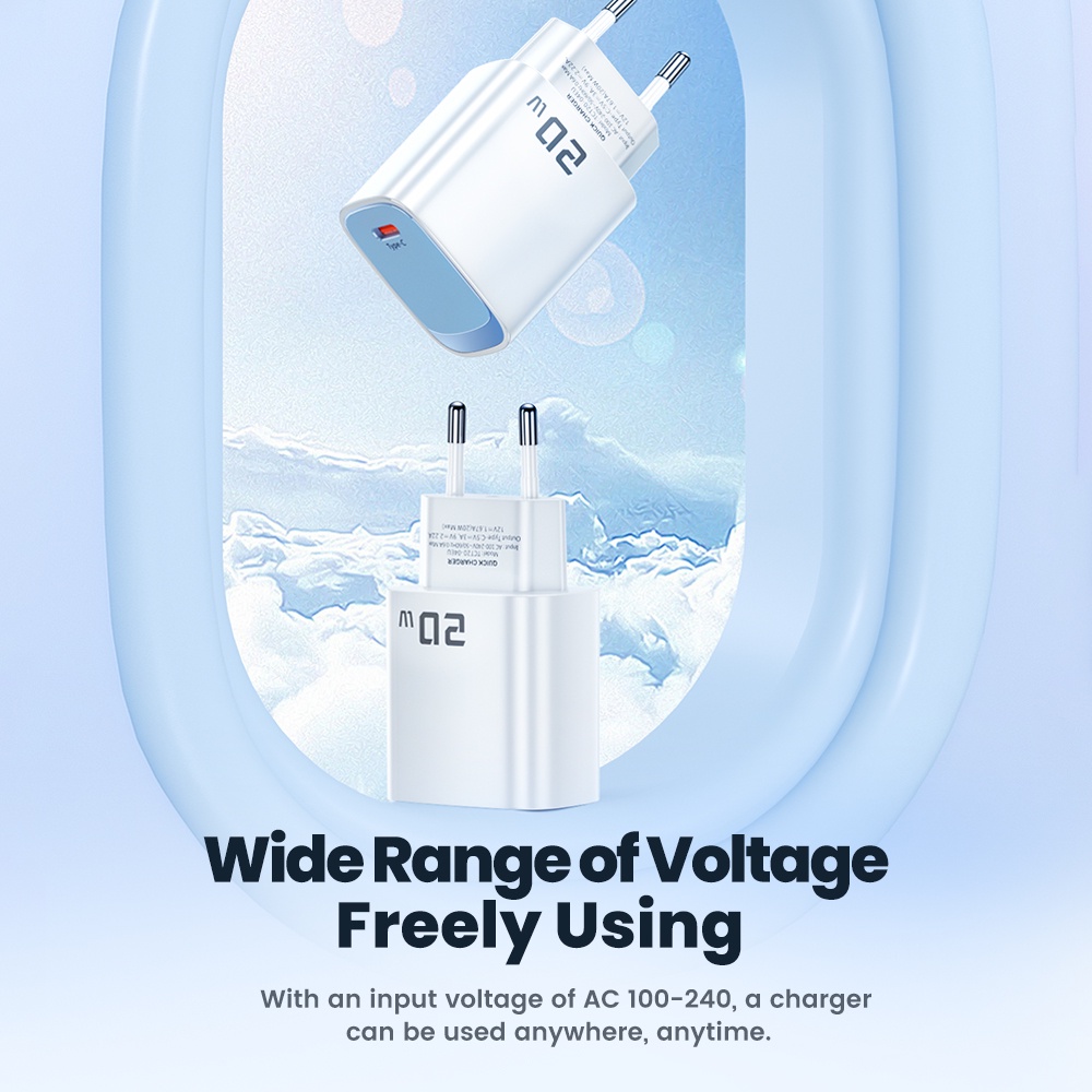 Củ Sạc Toocki 20W PD Type C Sạc Nhanh Cho Điện Thoại Xiaomi Samsung