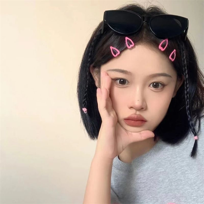 Kẹp Tóc Nhỏ Đơn Giản Hình Trái Tim Quả Đào Dầu Đào Dễ Thương Phong Cách Hàn Quốc Cho Nữ
