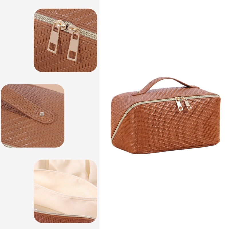 Túi Da PU Đựng Đồ Trang Điểm Sức Chứa Lớn Tiện Dụng Cho Nữ