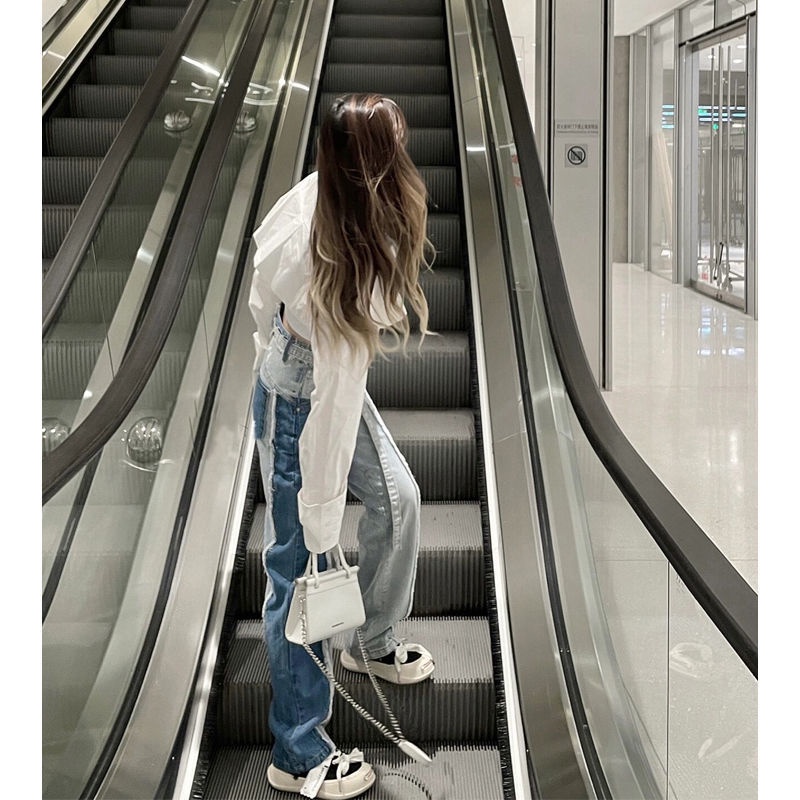 Áo Sơ Mi Tay Dài Thiết Kế Hở Eo Màu Trắng Thời Trang Mùa Hè Mới 2023 Dành Cho Bạn Gái