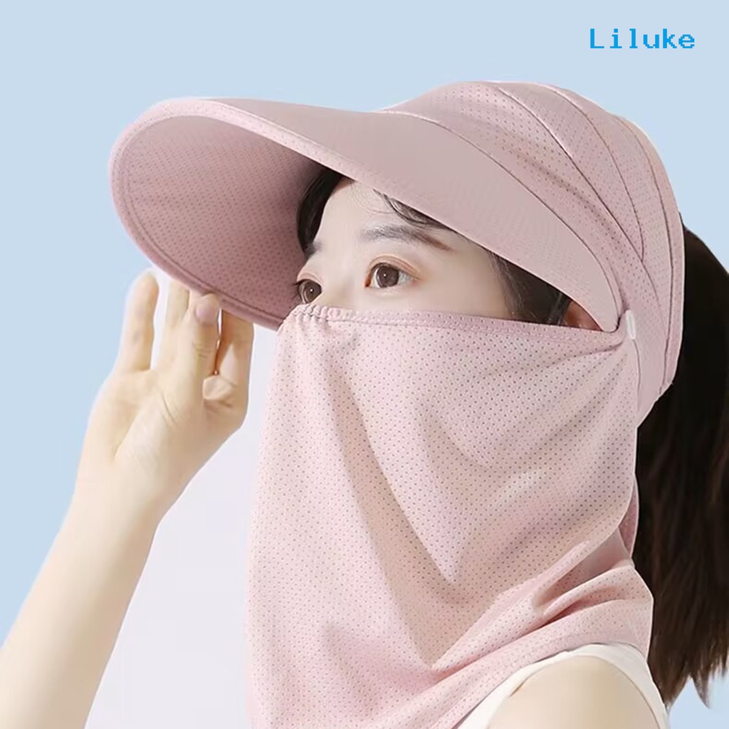 Mũ Chống Nắng Vành Rộng Hở Chóp Thoáng Khí Màu Sắc Đơn Giản Cho Nữ