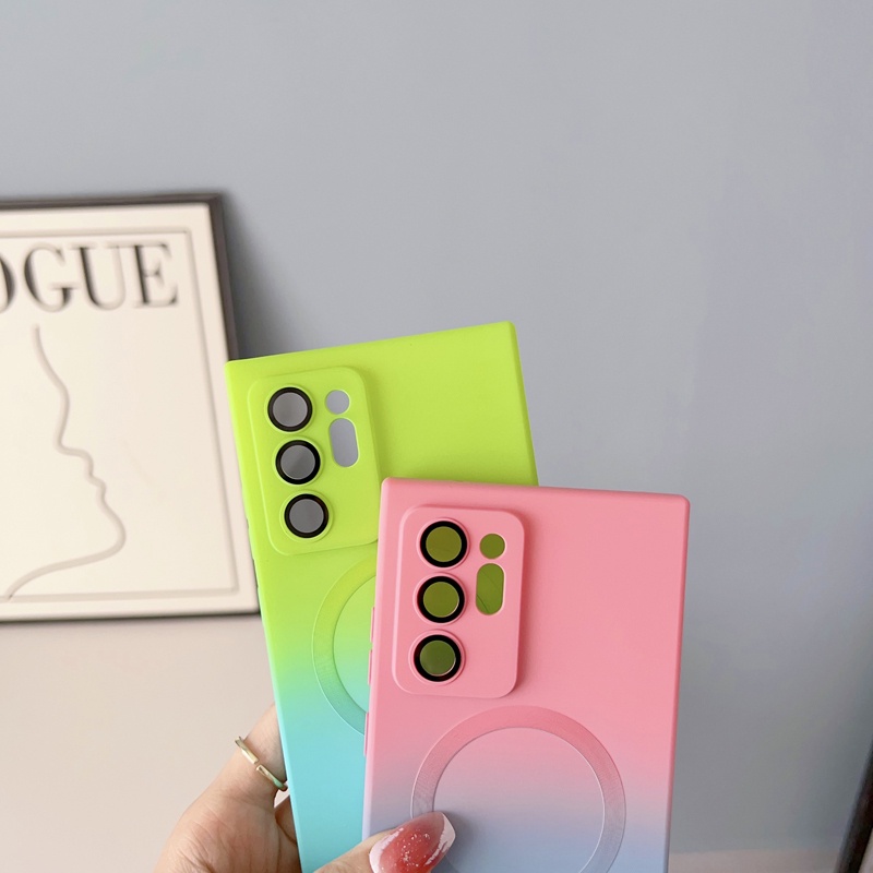 Ốp Điện Thoại Silicone Mềm Có Đế Sạc Nam Châm Cho Samsung Galaxy S23 S22 S21 Plus Ultra Note 20 Ultra