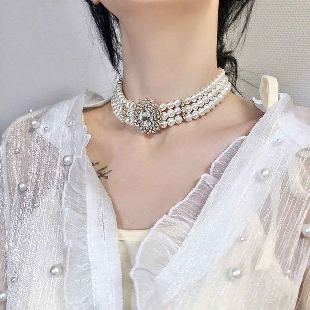 AROMA Vòng Cổ Choker Bằng Hợp Kim Phong Cách Vintage Thanh Lịch Cho Nữ