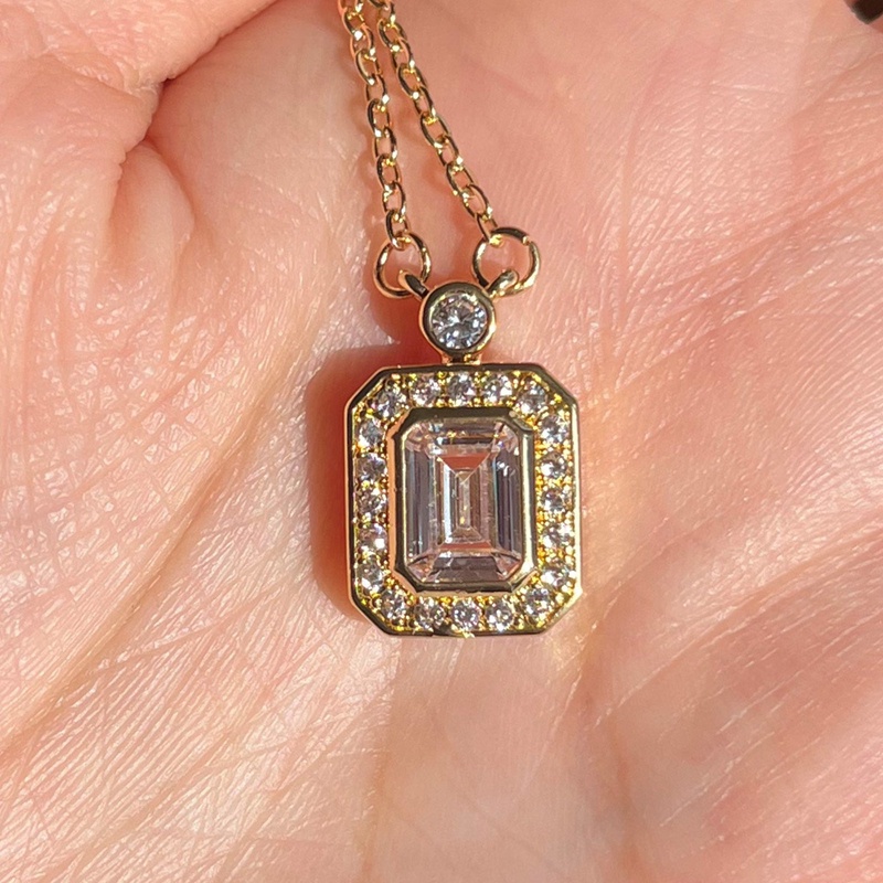 Vòng cổ Mạ Vàng / Bạc Đính Đá Zircon Lấp Lánh Sang Trọng