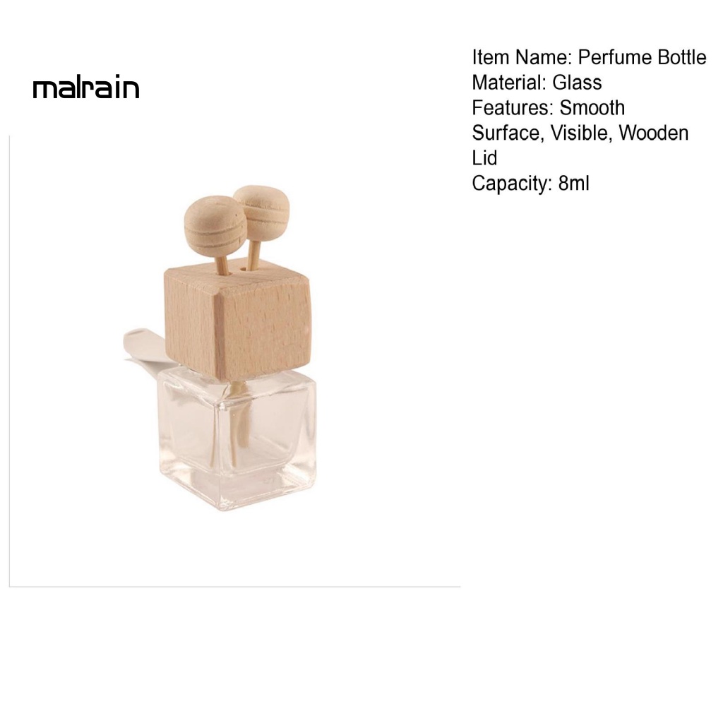 Chai Rỗng Trong Suốt Hình Vuông Dùng Đựng Nước Hoa Trong Xe Hơi