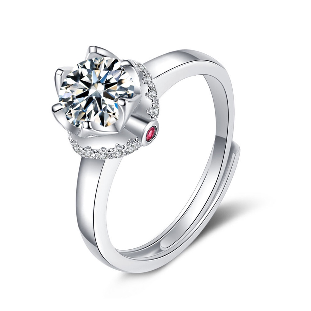 Nhẫn Đính Hôn Mạ Điện Đính Đá Zircon Lấp Lánh Dành Cho Nữ