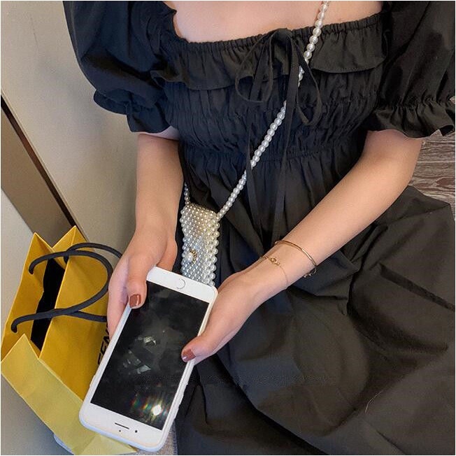 Đầm Đen Cổ Vuông Tay Phồng Dáng Ôm Thời Trang 2023 Cho Nữ