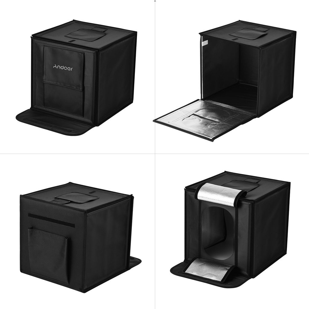 Hộp Đèn LED Chụp Ảnh Di Động Andoer 16inch / 40cm Có 4 Màu Kèm Phông Nền Chụp Ảnh