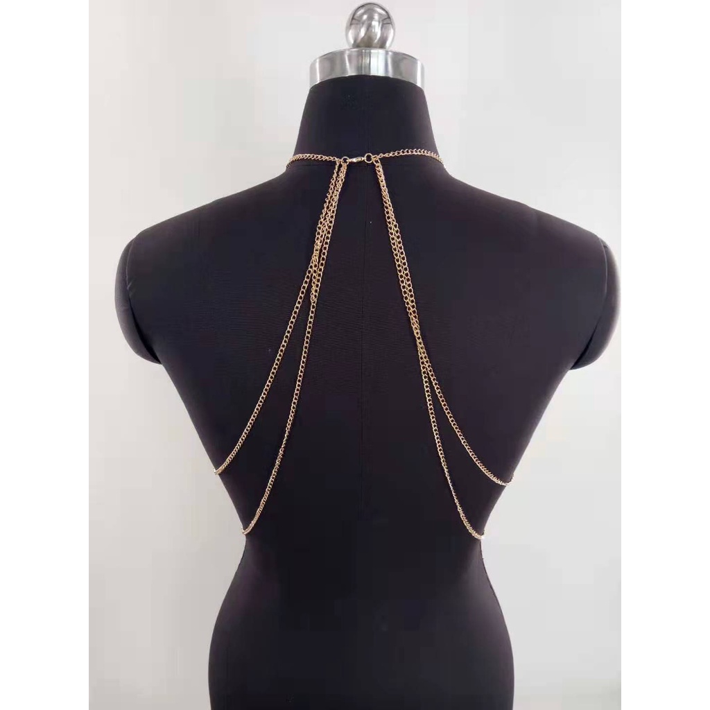 DUNEA Áo Dây Xích Tua Rua Đính Đá Dát Đá