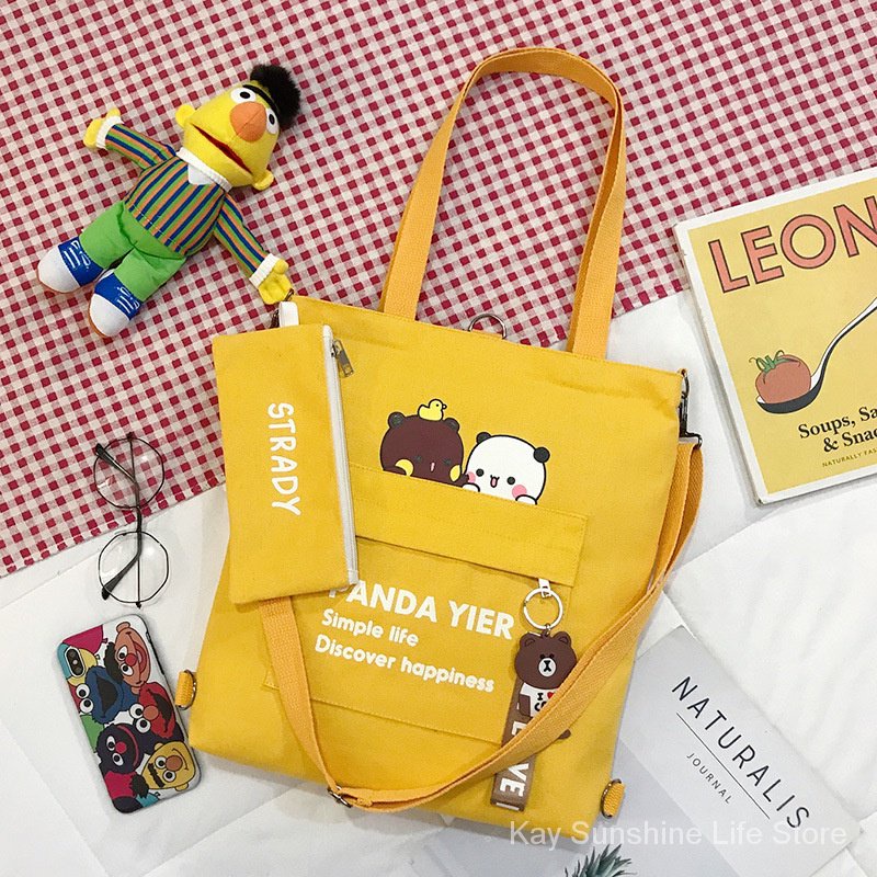 Túi Xách Canvas Cỡ Lớn Thời Trang Cho Nữ Sinh Tiểu Học