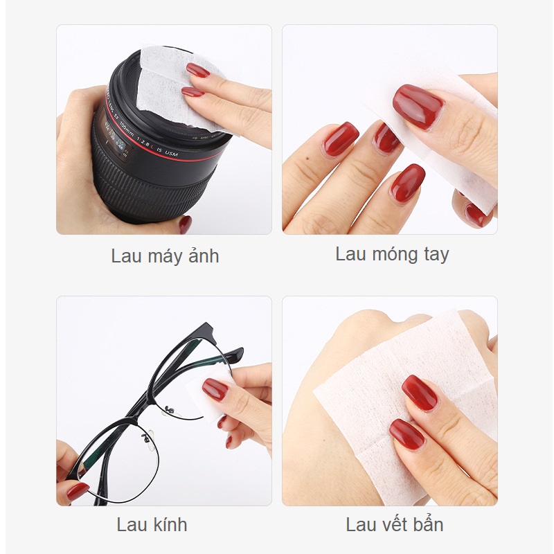 Hộp 50 Giấy Cồn Alcohol Pads | Bông Tẩm Cồn Nailbox | Giấy Lau Móng Tay