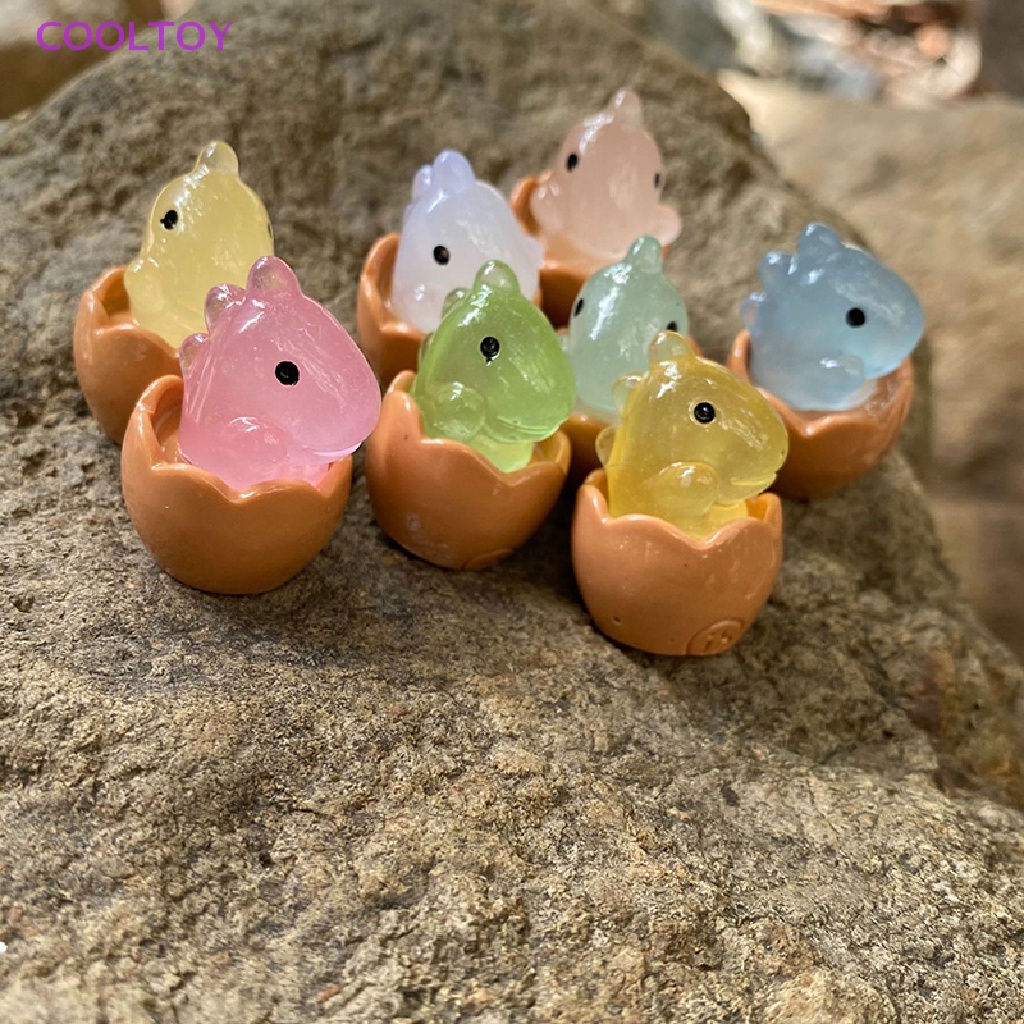 Bộ 2 Mô Hình Khủng Long Mini Bằng Nhựa Resin Dạ Quang Dễ Thương Trang Trí Nhà Cửa / Xe Hơi