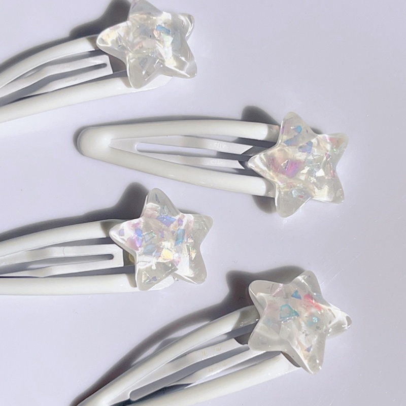 Kẹp Tóc Hình Ngôi Sao Màu Trong Suốt Lấp Lánh Thời Trang Xuân Hè Cho Nữ