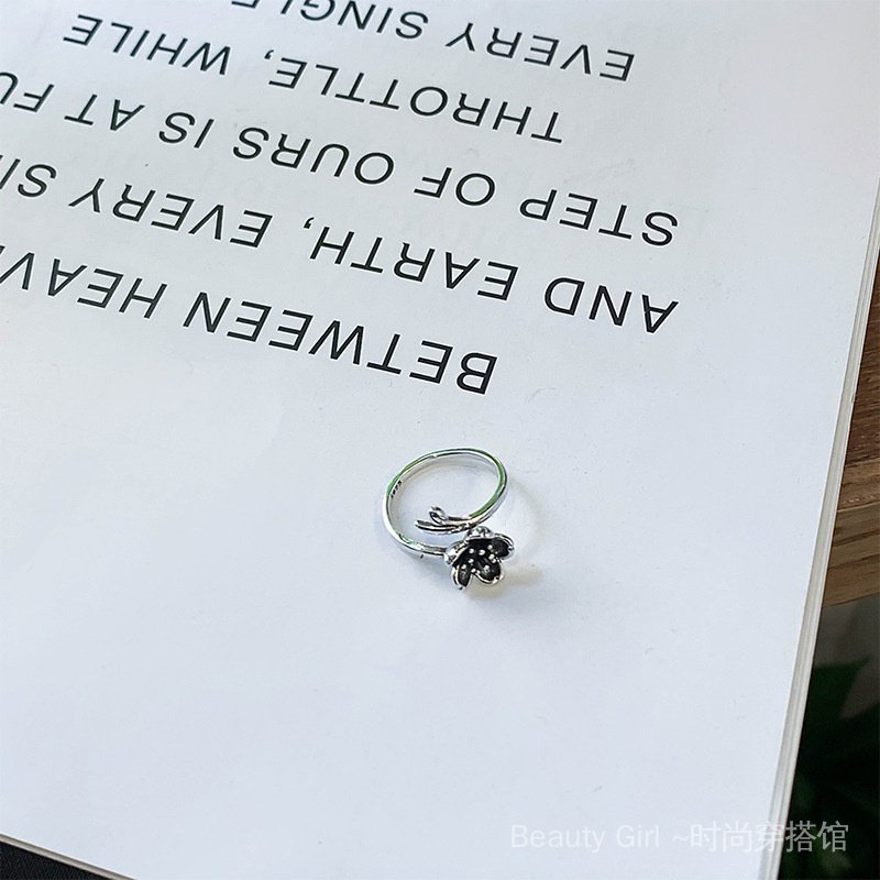 {Hàng Mới Về} Nhẫn Hở Hình Hoa Phong Cách Retro Thời Trang Không Phai Màu Phong Cách Niche ins Dành Cho Bạn Nữ Bán Sỉ