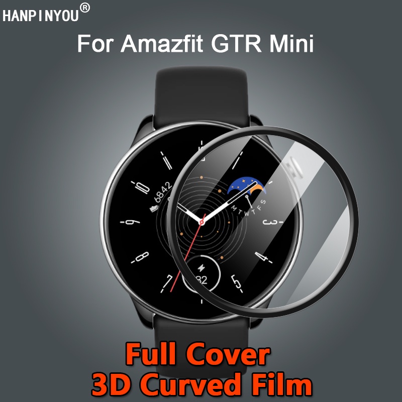 Kính Cường Lực Trong Suốt Bảo Vệ Màn Hình Cong 3D Cho Đồng Hồ Thông Minh Amazfit GTR Mini