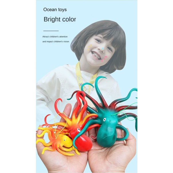 Đồ Chơi Mô Hình Bạch Tuộc Bằng Cao Su Mềm Cho Bé