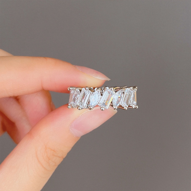 Nhẫn Mặt Vuông Đính Đá Zircon Thời Trang Hàn Quốc