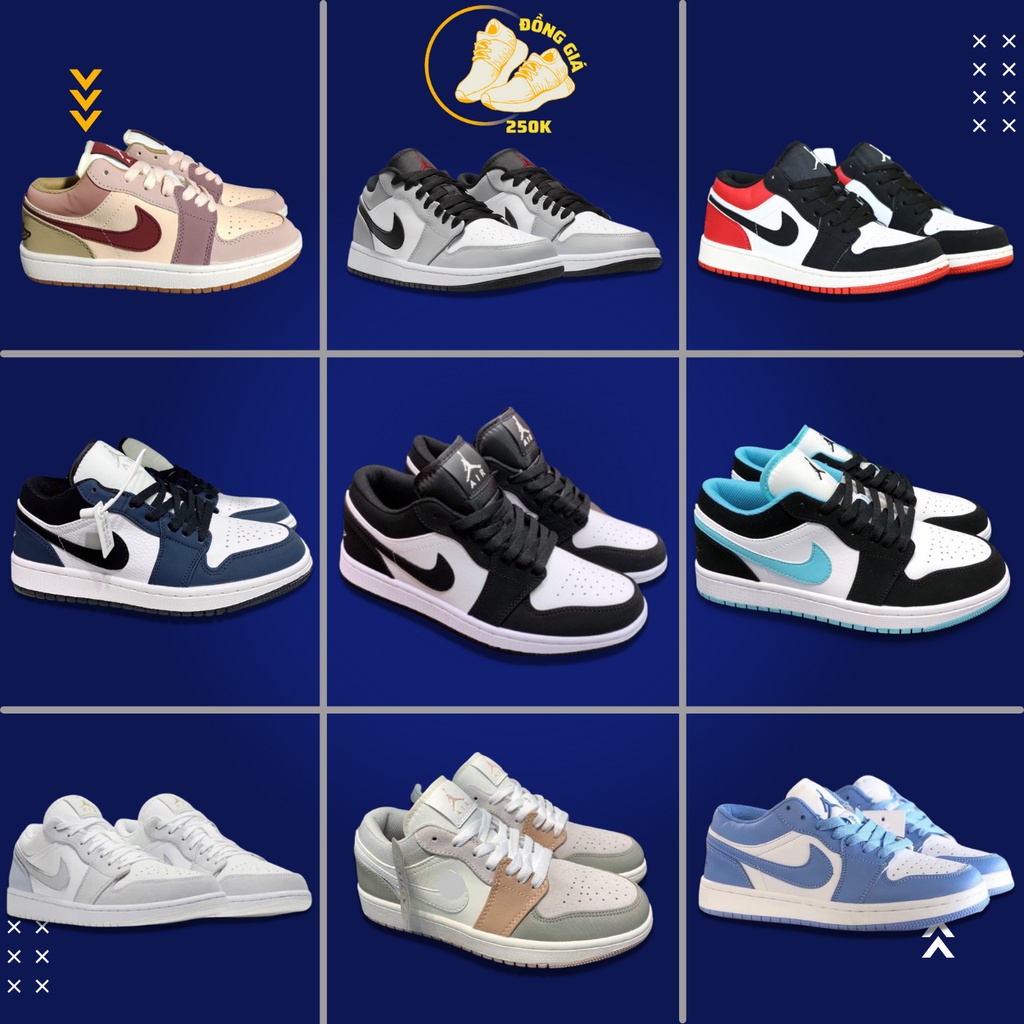 Giày thể thao Jordan cổ thấp đủ màu xanh, đen hàng 11 Full Box - Giày sneaker Jordan thấp cổ full size nam nữ