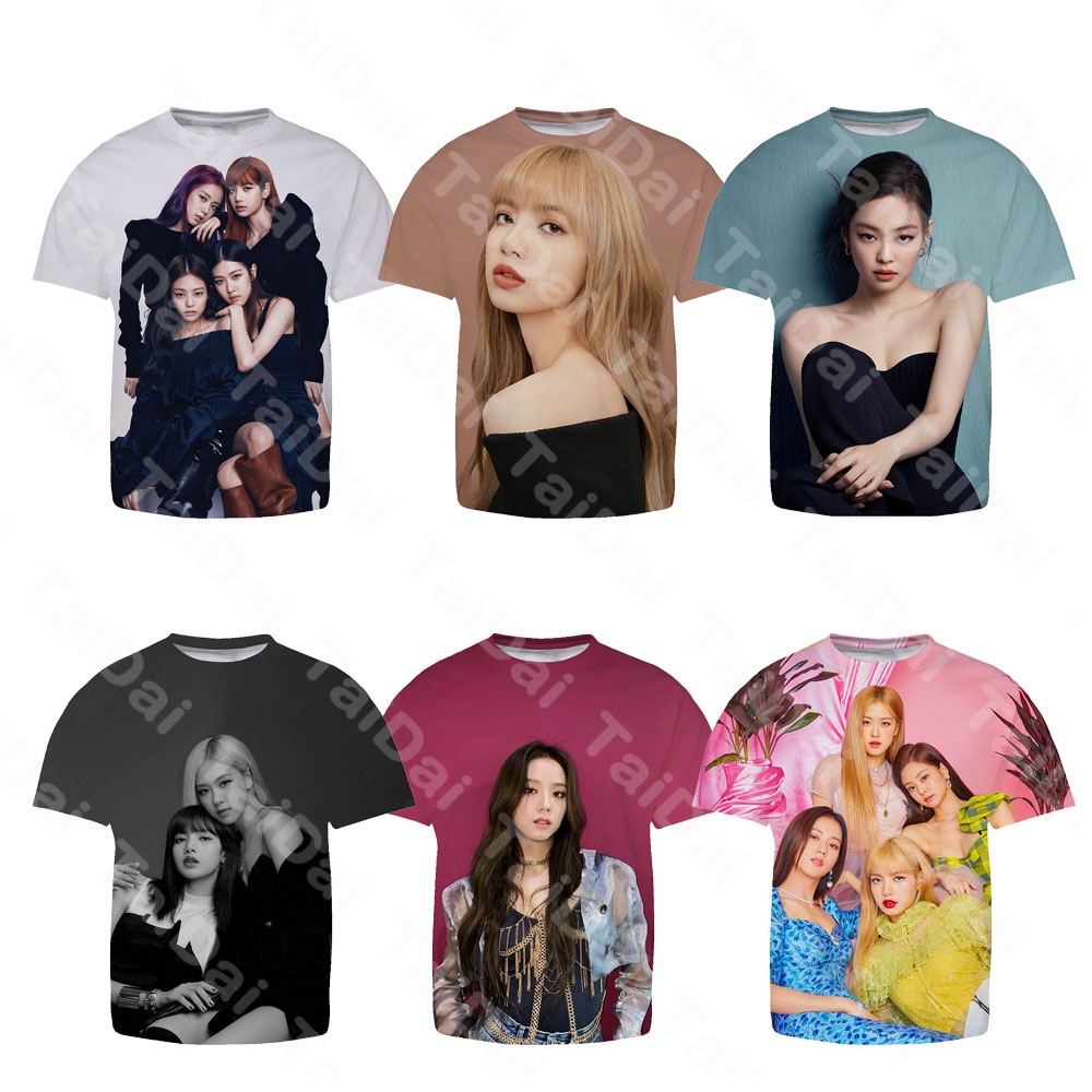 Áo Thun Cổ Tròn In Hình blackpink jisoo jennie rose lisa Cho Bé Gái