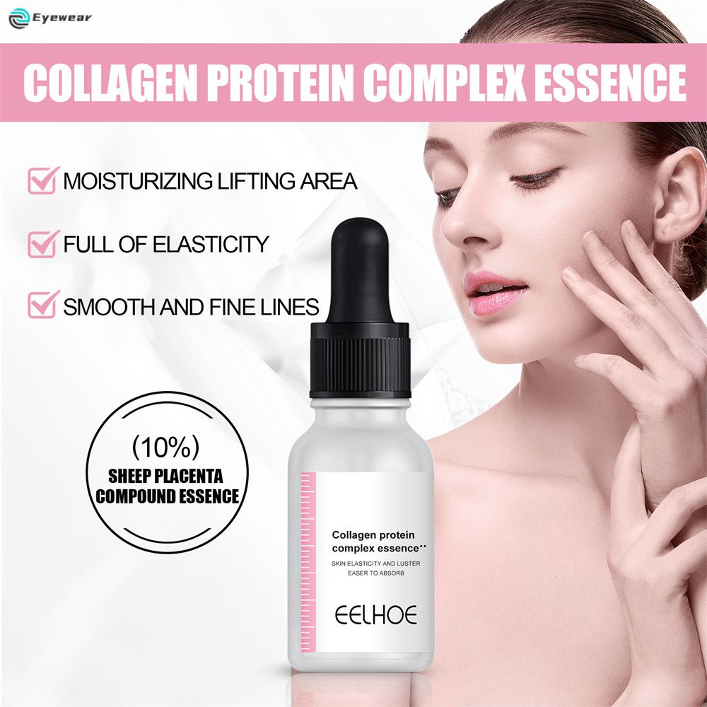 EELHOE Serum Dưỡng Trắng Kem Dưỡng Ẩm Nhau Thai Cừu Collagen Mặt Tinh Chất Làm Mờ Vết Thâm Chống Lão Hóa Nếp Nhăn Chăm Sóc Da Làm Sáng Da 15Ml Mắt