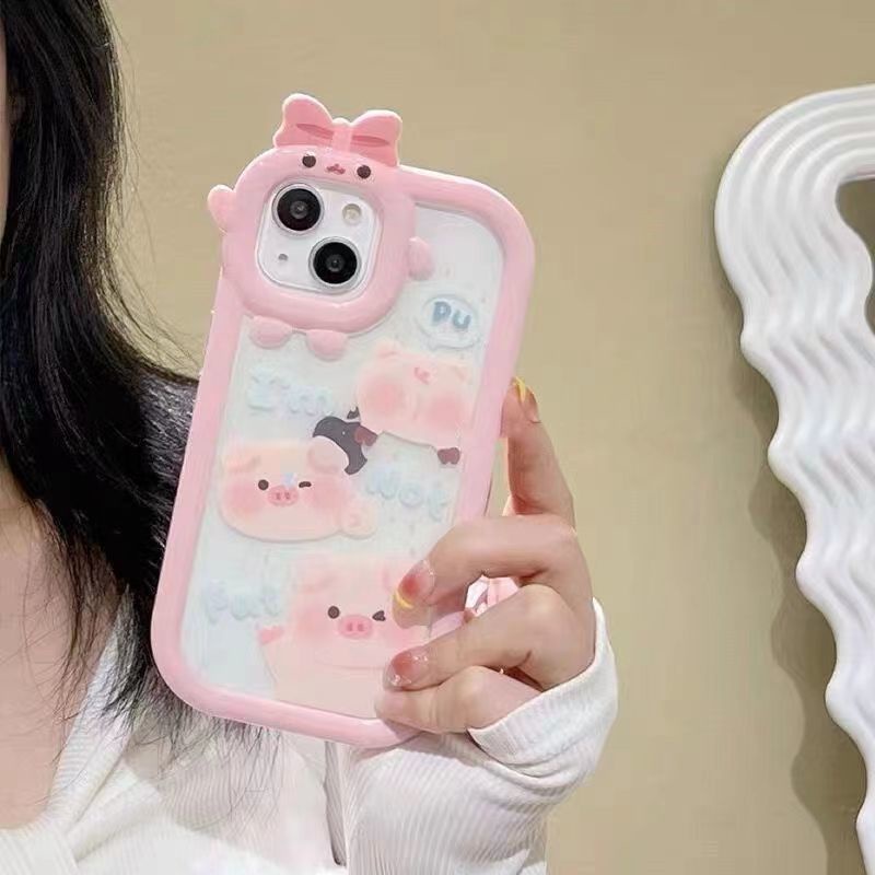 ✅Ốp Điện Thoại Trong Suốt Hình Chú Heo Dễ Thương Cho Iphone Promax14 13 12 XRxsmax / 11 L5ZR