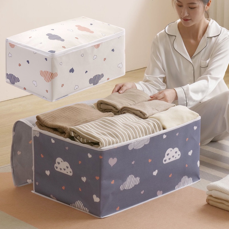 Túi Vải Không Dệt Đựng Quần Áo Chống Bụi Chống Ẩm In Hình Đám Mây Hoạt Hình