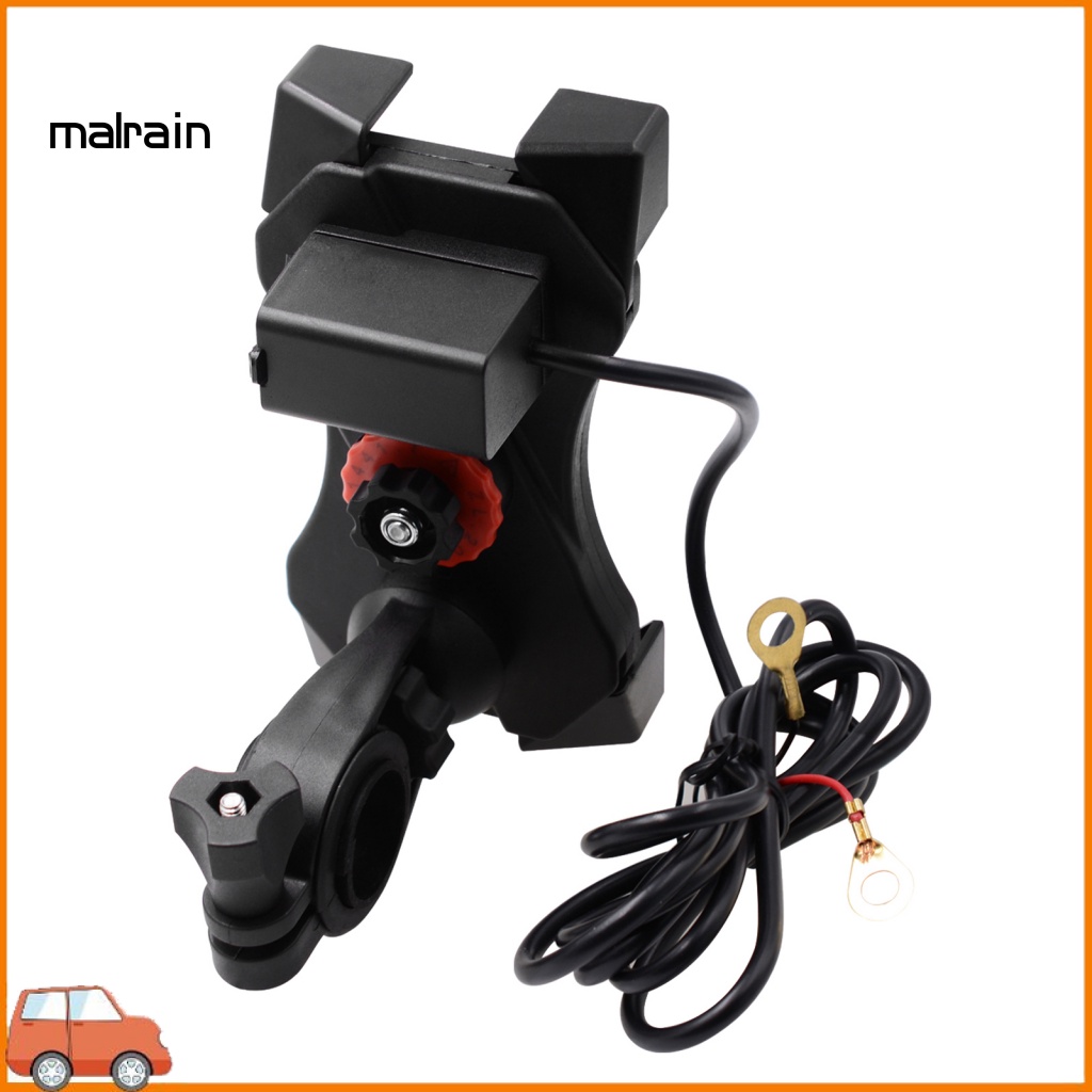 Giá Đỡ Điện Thoại Xoay 360 Độ Kèm Sạc USB Tiện Dụng Cho Xe Máy / Xe Đạp