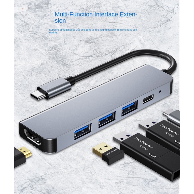 Bộ Chia Cổng Sạc Usb Type-C HDMI 4K PD 5 Trong 1 Cho Máy Tính / Điện Thoại Di Động / Máy Tính Bảng