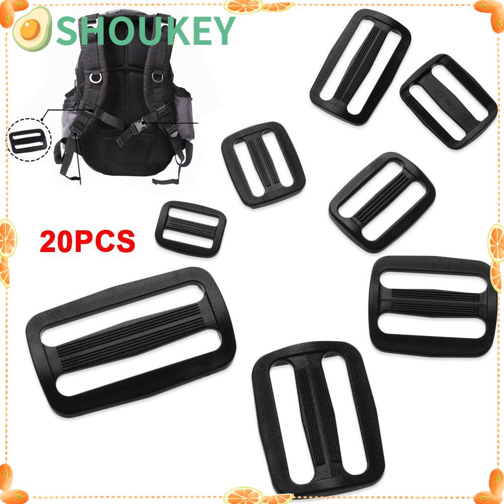 Set 20 Khóa Trượt Bằng Nhựa Màu Đen Có Thể Điều Chỉnh Cho Hoạt Động Ngoài Trời SHOUKEY