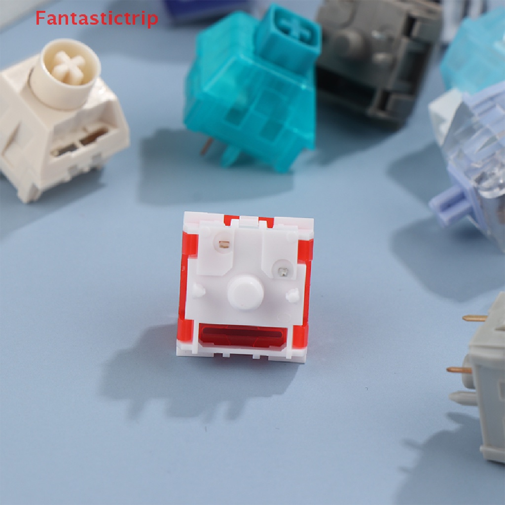 [Fantastictrip] Hộp Ngọc Bích Trắng Hoàng Gia Màu Đỏ Nâu Công Tắc Cơ Khí DIY Mới